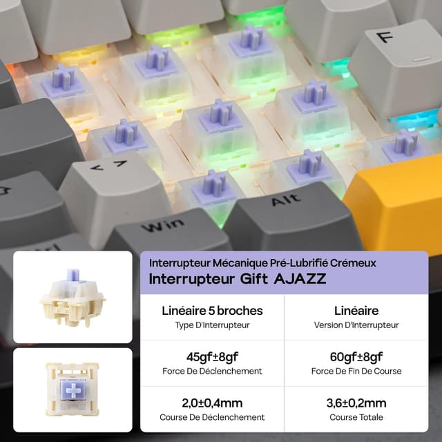 Detalle 2 de EPOMAKER AK820 Pro clavier mécanique 75%