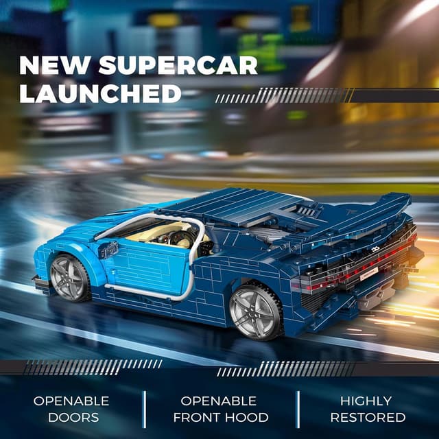 Detalle de Mould King 10111, kit supercar 1222 pièces