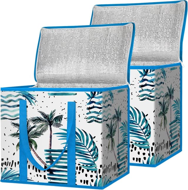 Detalle de BALEINE 2-Pack Insulated Reusable Grocery Bags (16''x9''x13'')