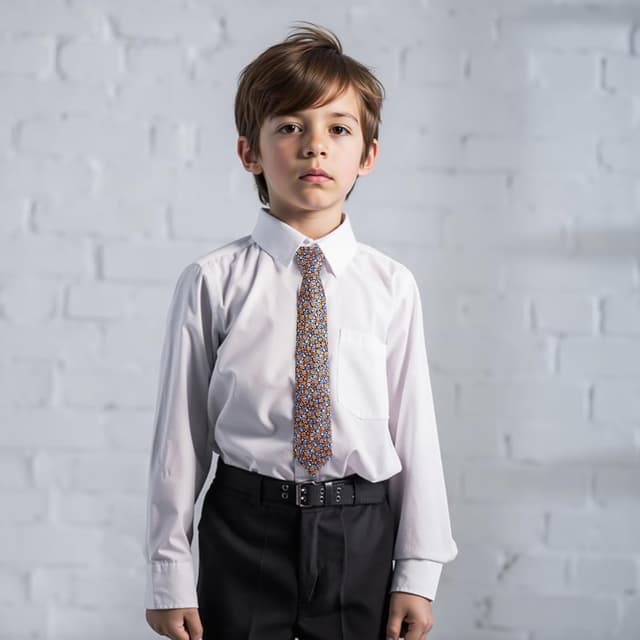 Detalle de Alizeal Boys 7cm Floral Pre-Tied Necktie (13-inch length) – Elastic adjustable for graduation, school and weddings