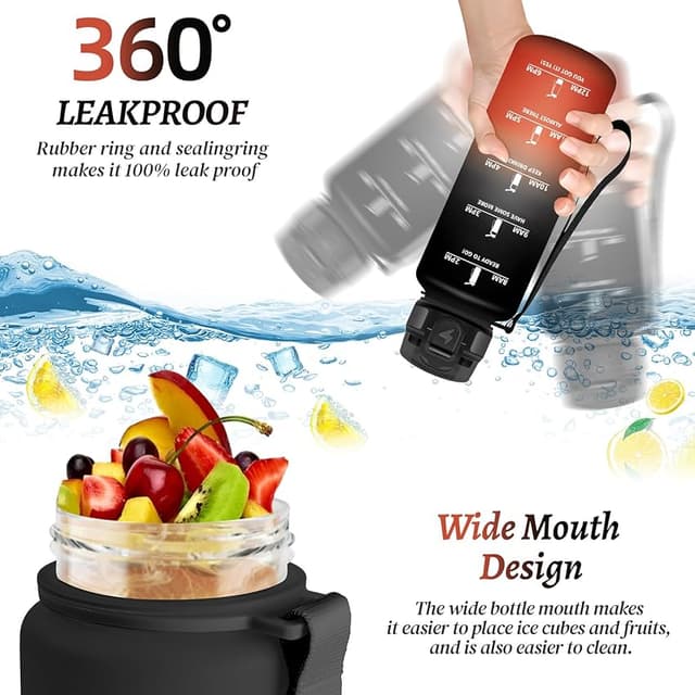 Detalle de HoneyHolly Botella Agua 1,5 L motivacional y anti‑fugas