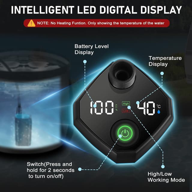 Detalle de Spopal Camping Shower 6000mAh portable shower