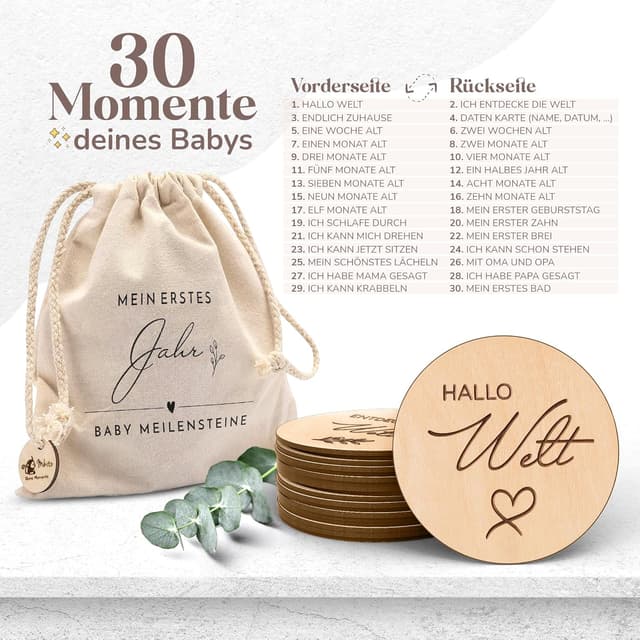 Thumbnail 4 de Holz Meilensteinkarten Baby 30-teilig