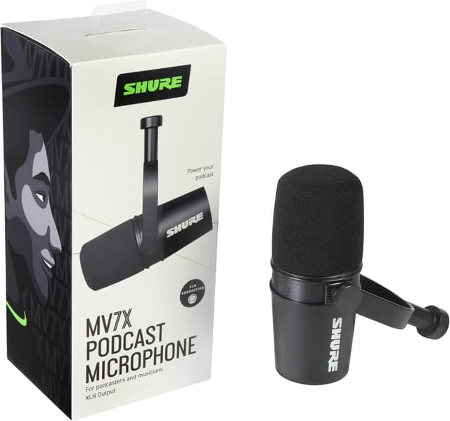 Detalle 2 de Shure MV7X XLR Dynamic Microphone (Cardioid, Voice-Isolating) for Podcasting, Vocal Recording & Broadcasting