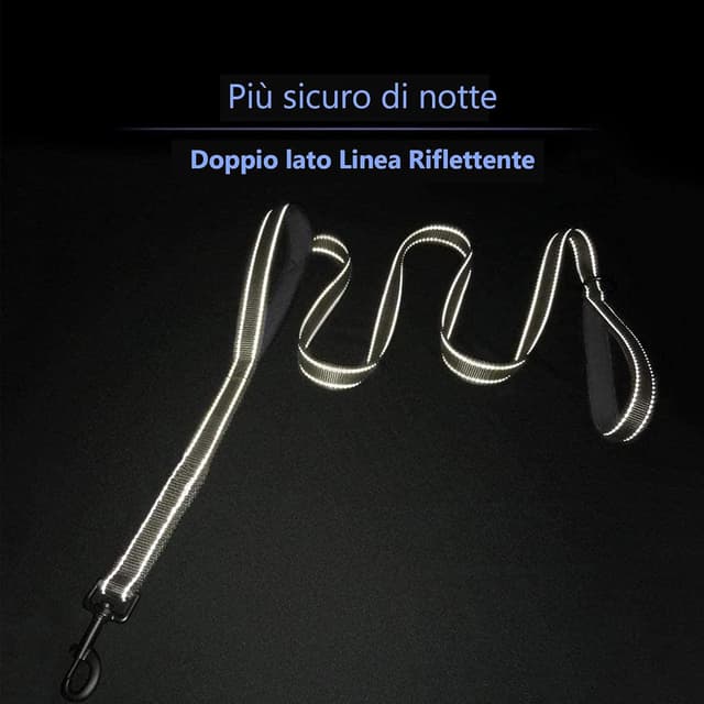 Detalle de Eyeleaf Hundeleine mit Doppelgriff, 1,8 m, reflektierend und robust (Nylon) – für große und mittlere Hunde