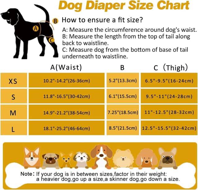 Detalle de Hisprout 3-Pack Reusable Female Dog Diapers – Highly Absorbent, Breathable & Washable (M, Fruits)