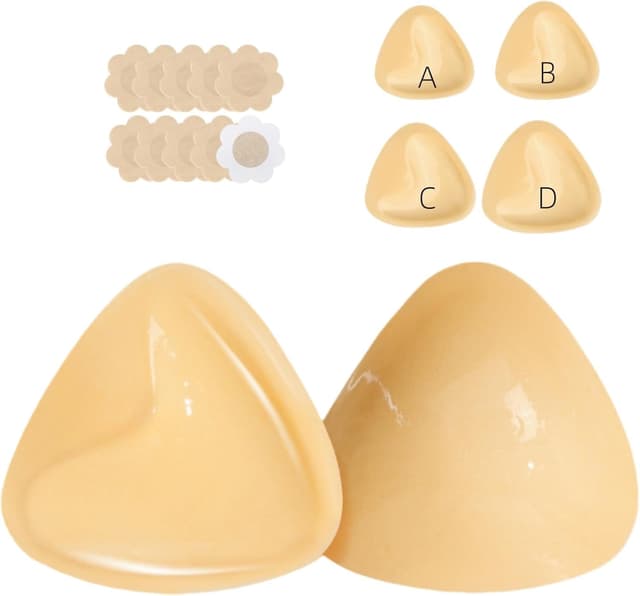 Detalle de Uiheex Double Sided Sticky Bra Inserts (Reusable Push Up Adhesive Pads) for Bikini, Swimsuit & Sports Bra