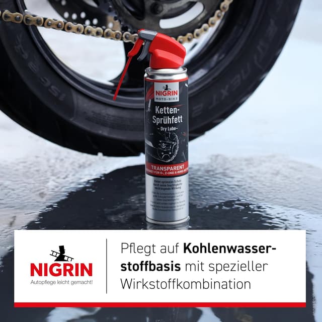 Detalle 1 de NIGRIN MOTO-BIKE Dry Lube Ketten-Sprühfett 400 ml