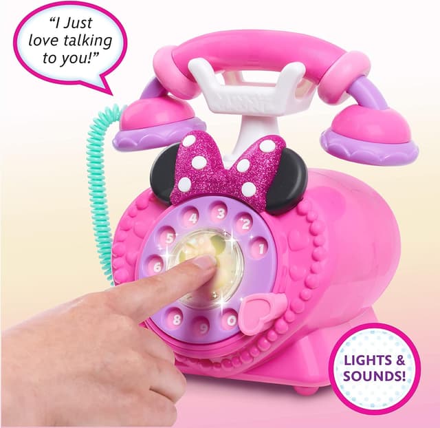 Detalle de Disney Junior Minnie Mouse Ring Me Rotary Pretend Play Phone with Lights and Sounds (Ages 3+)