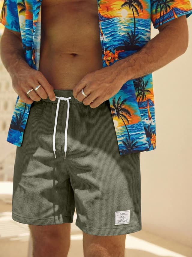 Thumbnail 6 de JMIERR Corduroy Shorts Herren mit Leinen