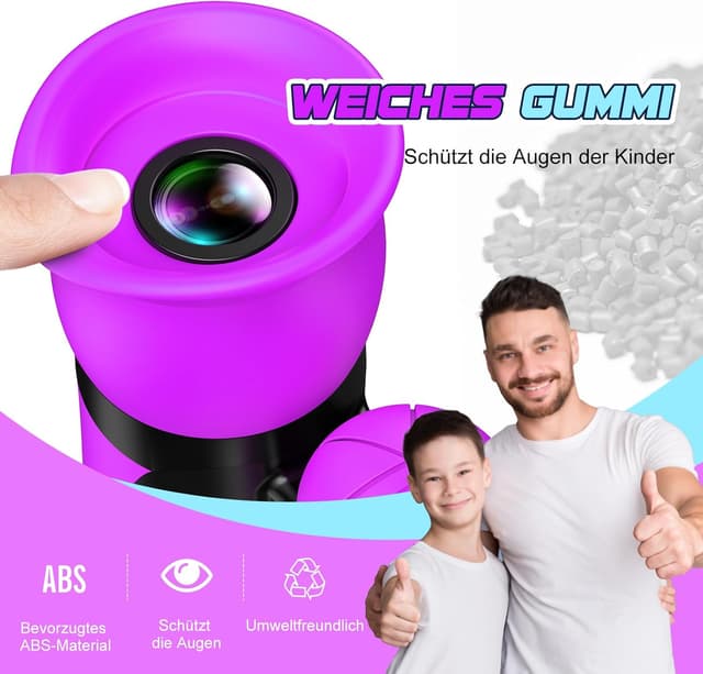Detalle de Anginne Kinder-Fernglas 8x21 mit Vergrößerung – stoßfestes Kompaktfernglas für Jungen & Mädchen (ab ca. 4 bis 12 Jahre)