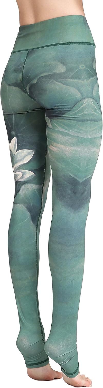 Detalle de Leggings d’entraînement femme FLYILY à haute taille – Motif aquarelle