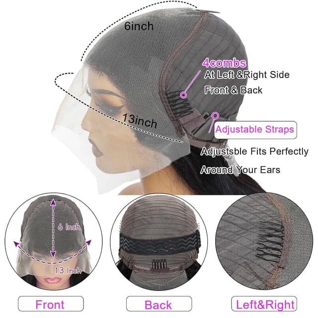 Thumbnail 6 de 30 Inch Deep Wave 13x6 HD Lace Front Wig (12A Brazilian Virgin Human Hair) Glueless