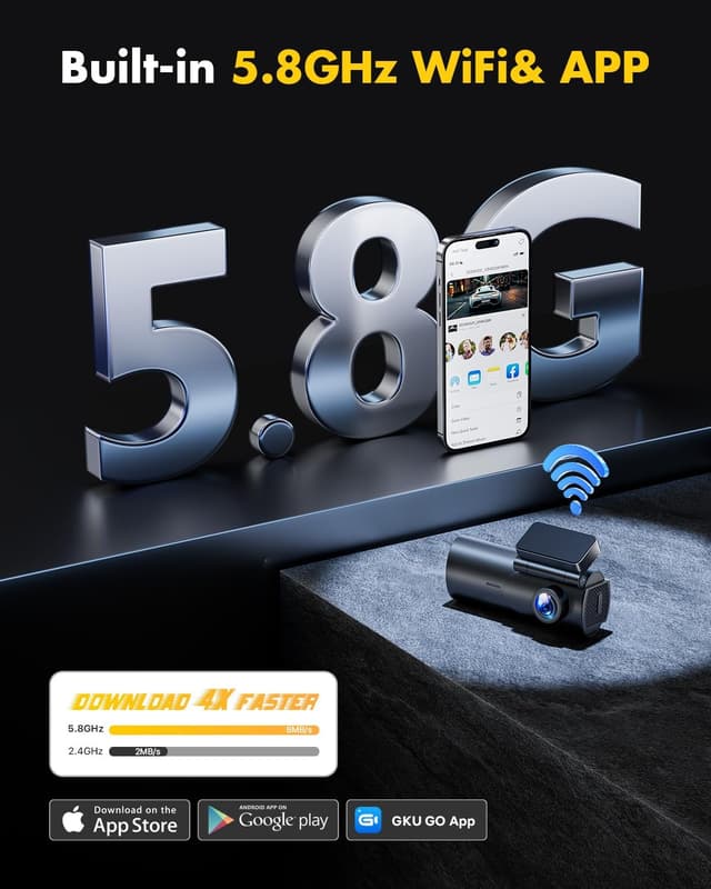 Detalle de GKU D600 4K Dash Cam Front and Rear