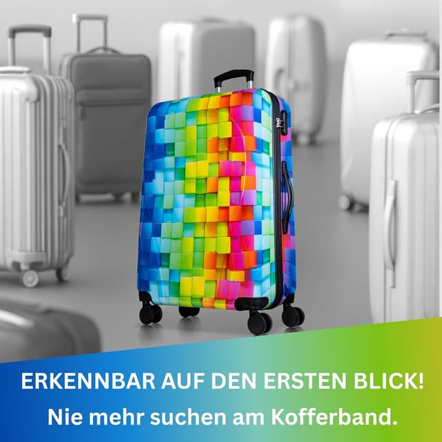 Detalle de NOWI Hartschalenkoffer XL Groß – 100L Volumen, 158 cm Gurtmaß, 8 Rollen, 360° drehbar