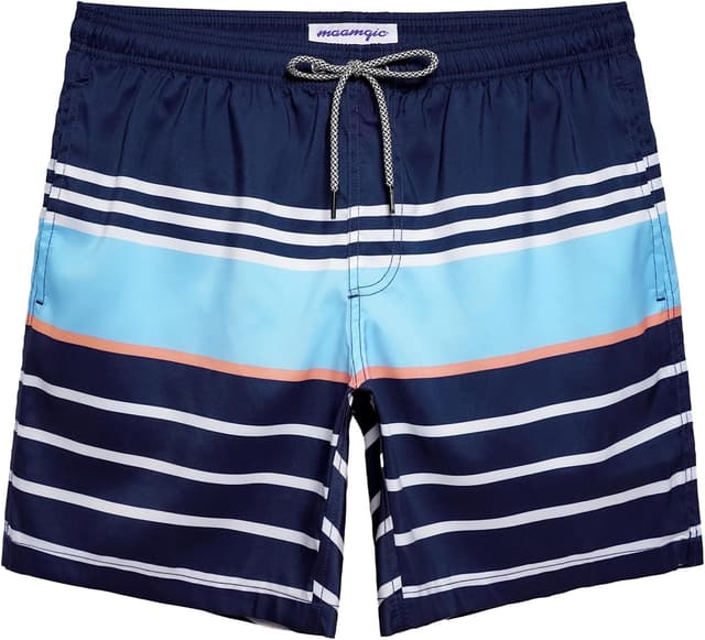 Detalle de MaaMgic Herren Badeshorts mit 18 cm Innenlänge, schnelltrocknend & Mesh-Futter