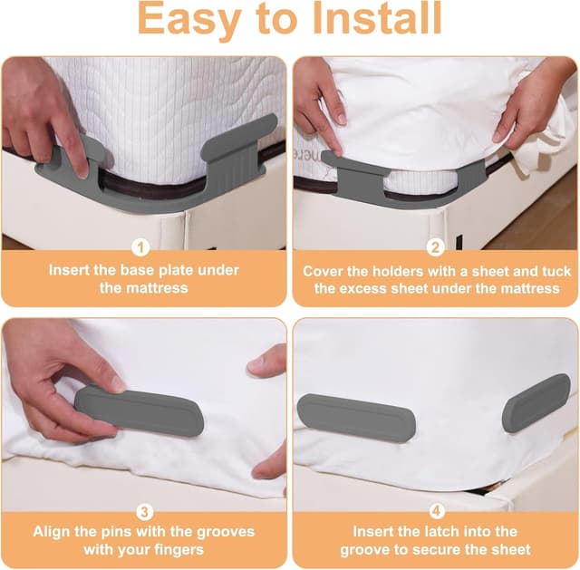 Detalle 2 de Jovyll Bed sheet locks, 4 clips