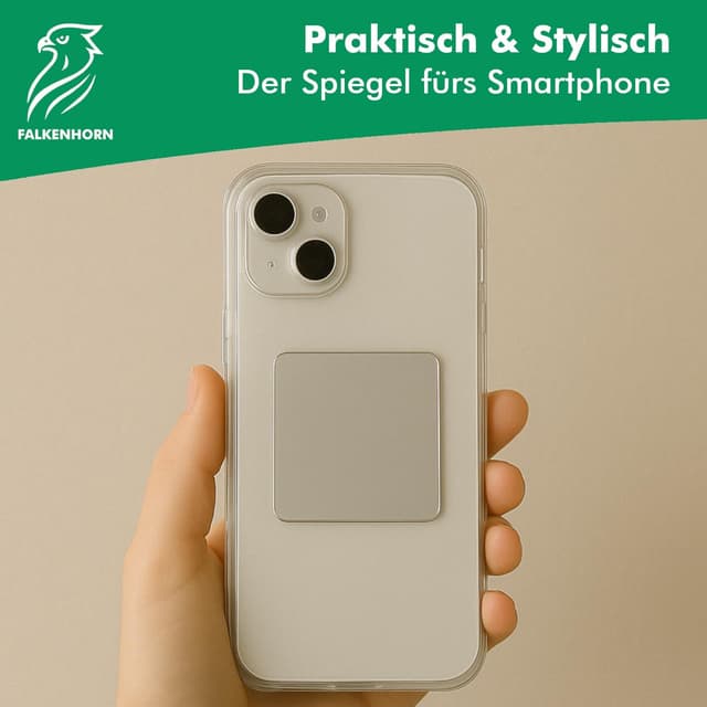 Detalle de Falkenhorn Handspiegel doppelseitig ultraflach aus Acryl, quadratisch 4,5 × 4,5 cm (5er-Set)