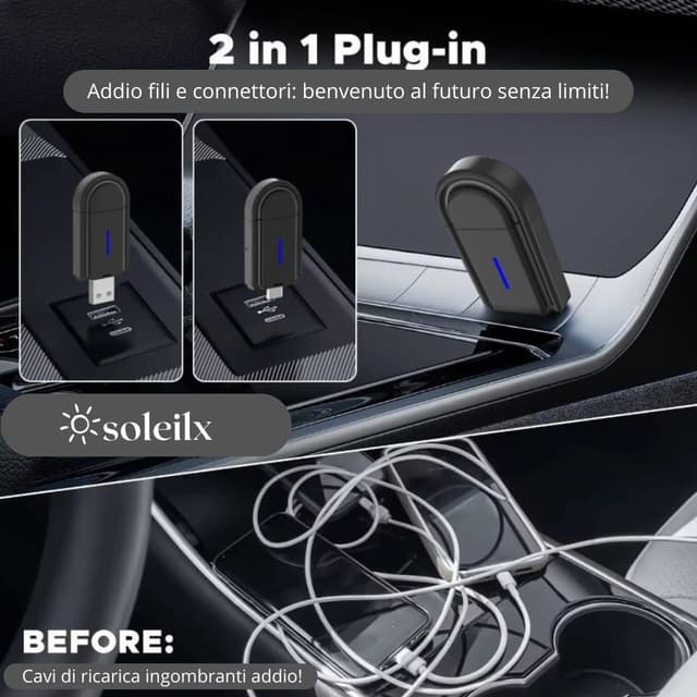 Detalle 2 de soleilx Adattatore Carplay Android Auto 5.8 GHz