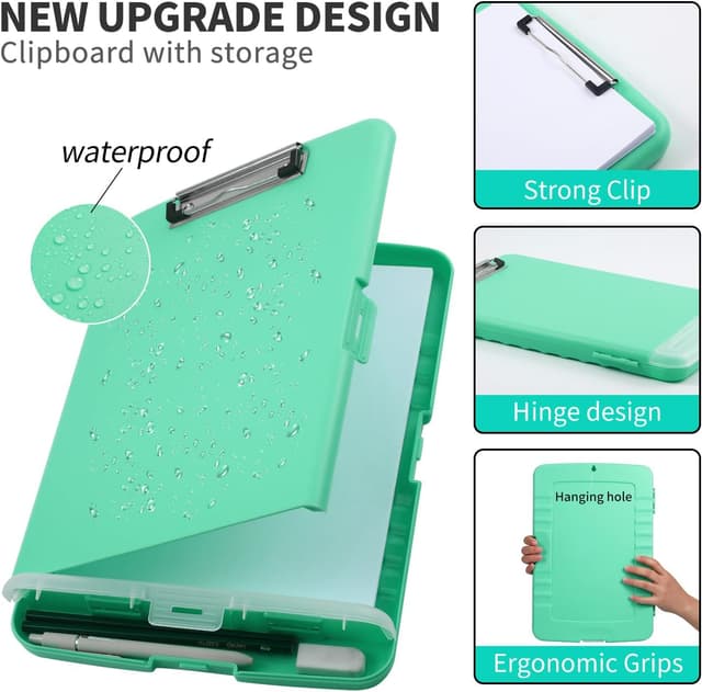 Detalle de DMFLY Clipboard with Storage (A4) with Pen Holder and Low-Profile Metal Clip