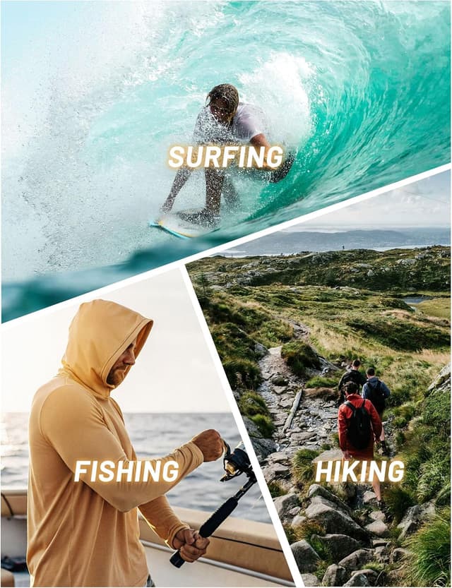 Detalle 2 de TACVASEN felpa uomo con cappuccio UV UPF 50+