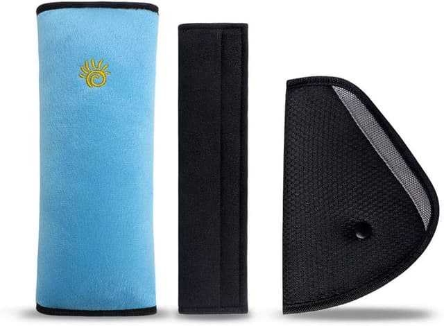 Detalle de URAQT set da 3 guaine e imbottiture per cintura di sicurezza (blu) con cuscino e regolatore