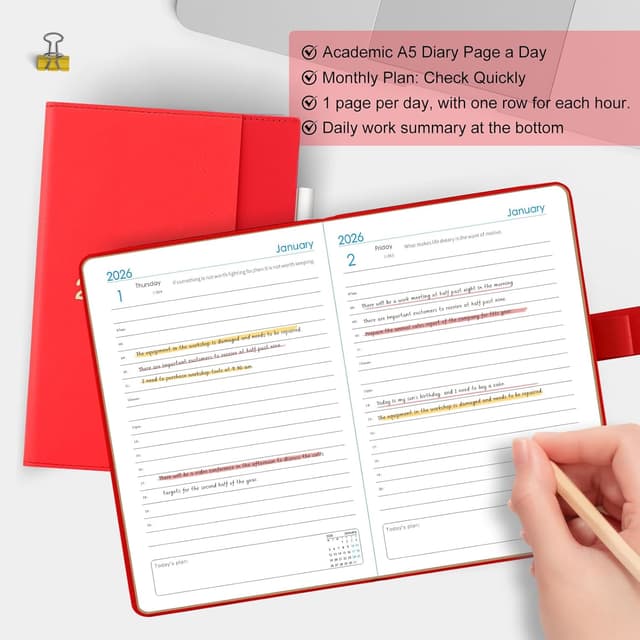 Thumbnail 5 de Agenda académica 2026 A5 una página por día