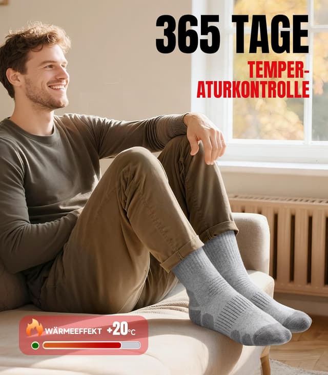 Thumbnail 5 de PULIOU Merino Socken Thermosocken 3 Paar