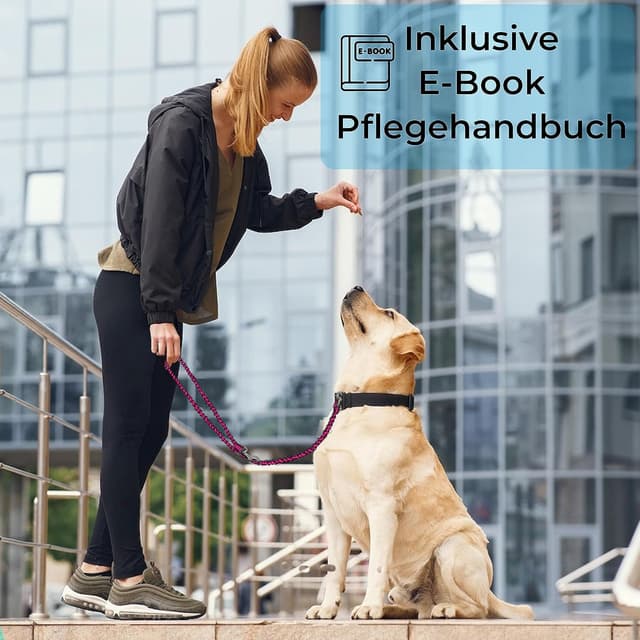 Detalle 2 de Testnote Sehr gut – reflektierende Hundeleine aus Paracord, 2 m, verstellbar, wetterfest & reißfest bis 250 kg