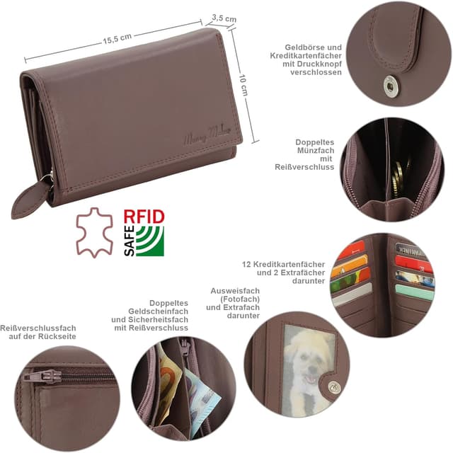 Thumbnail 1 de Money Maker Damen Geldbörse RFID Schutz Mauve