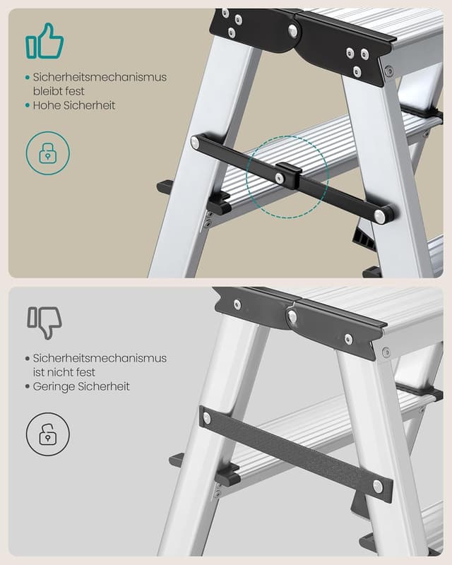 Thumbnail 6 de SONGMICS Trittleiter GLT23K aus Alu 3 Stufen