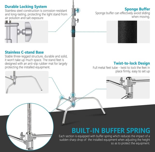 Thumbnail 1 de NEEWER C-Stand Light Stand 3 m with 1.2 m boom