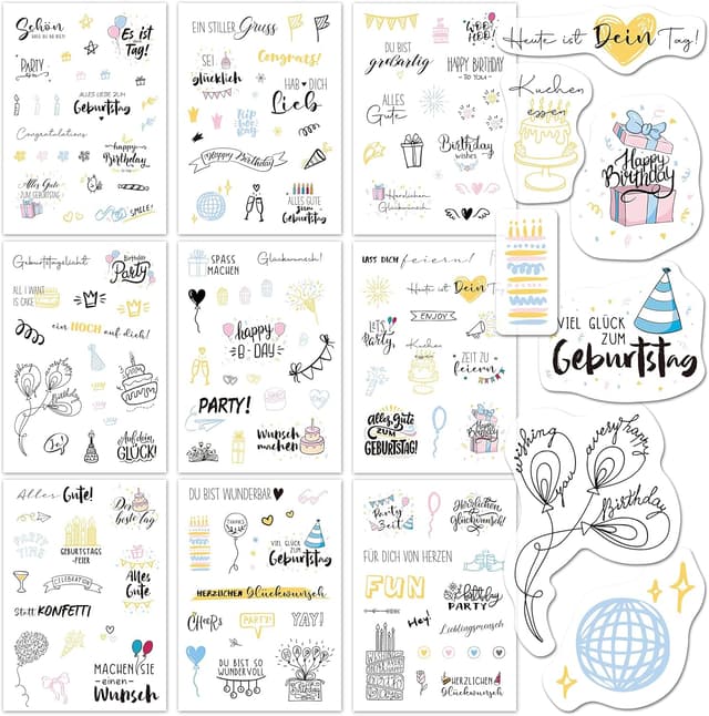 Imagen de Sticker Geburtstag Set mit über 130 Aufklebern en OfertitasTOP