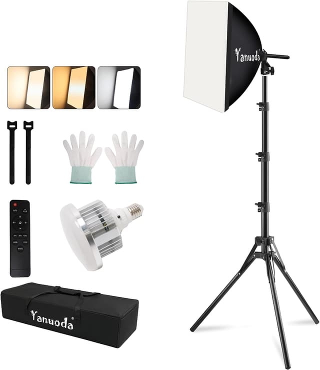 Detalle de Yanuoda 40x40cm softbox lighting kit 95W