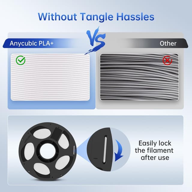 Detalle de ANYCUBIC PLA+ 1.75mm 3D Printer Filament (10x Bright White) for FDM Printing