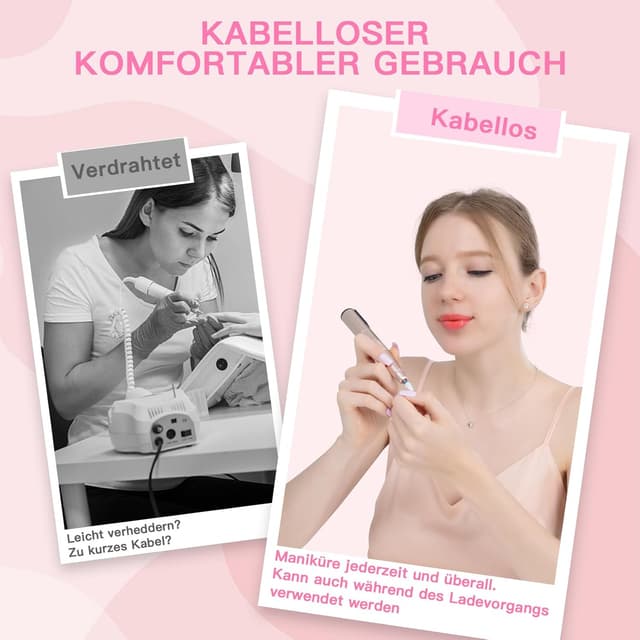 Detalle de HEBECA Elektrischer Nagelfräser 12-in-1 Set