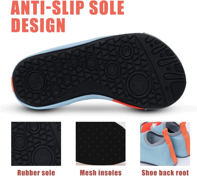 Detalle de Chaussures aquatiques enfants Aquasurf : chaussons barefoot à séchage rapide antidérapants