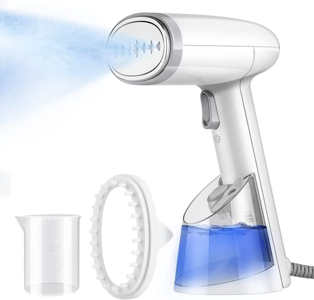 Detalle de Portable Clothes Steamer (Handheld) Steam Presses 2000W – FMK travel steamer for clothes, curtains & dresses