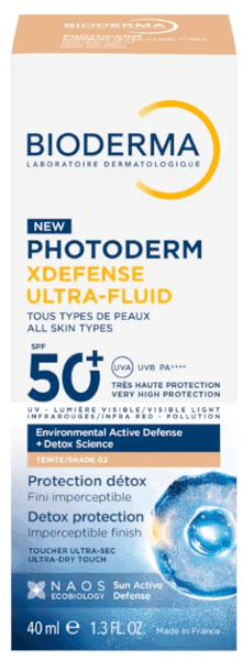 Detalle de Bioderma Photoderm XDefense Ultra-Fluid SPF50+ 02 2x40 ml