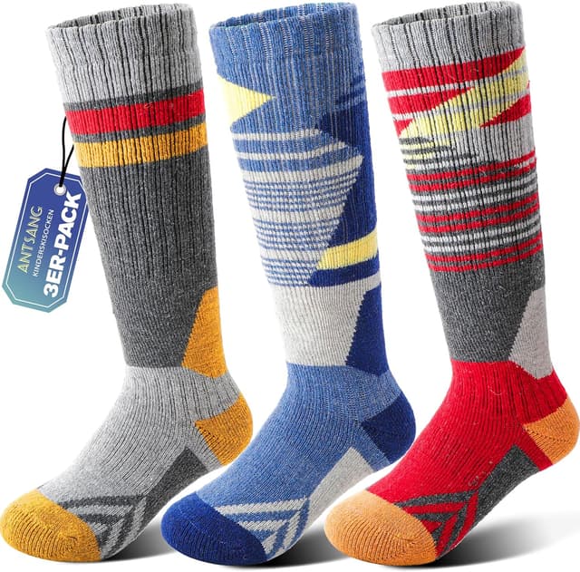 Detalle de ANTSANG Kinder Merino Skisocken 3 Paar