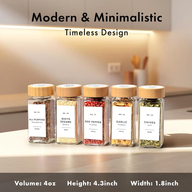 Detalle 2 de EDELHAUS Square Spice Jars 4oz 🧂