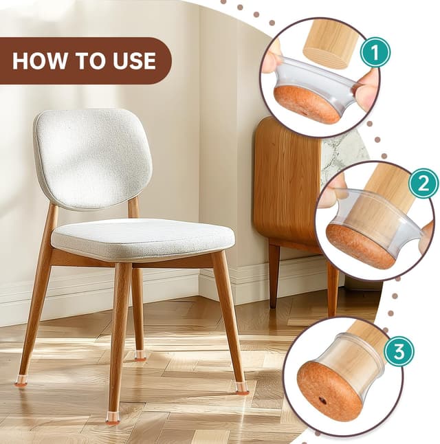 Detalle de 32 gommini/feltrini in silicone per sedie con gambe rotonde (14–20 mm)