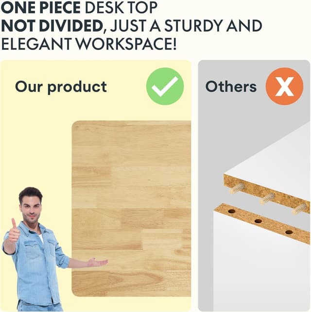 Detalle de SANODESK 120 x 60cm Electric Standing Desk with Memory Hand Controller (White Frame + Maple Desktop)