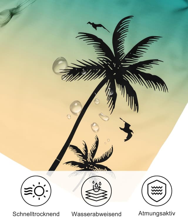 Detalle 2 de Werfami Badehose Herren Lang Badeshorts mit Innenhose (S–3XL) – UV-Schutz & schnelltrocknend