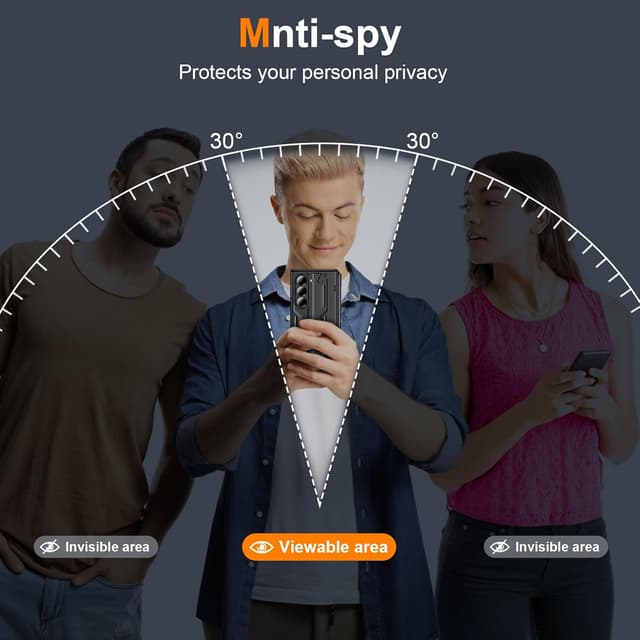 Detalle 2 de Kaiiecal for Samsung Galaxy Z Fold6 Slim Hinge Stand Case with Privacy Screen Protector (Black)