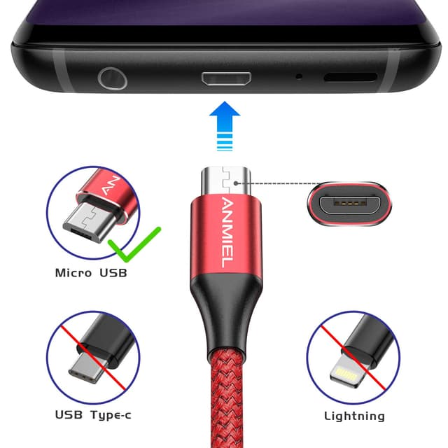 Detalle 2 de ANMIEL Micro USB Kabel 3 m 2,4 A Lade- und Datenkabel