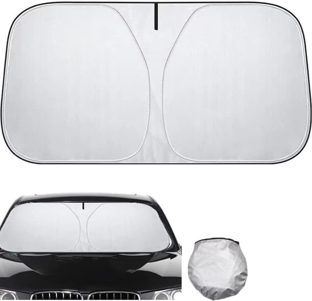 Detalle 2 de Sonnenschutz Auto Frontscheibe – faltbare Sonnenblende innen, UV-Schutz (140x70 cm)