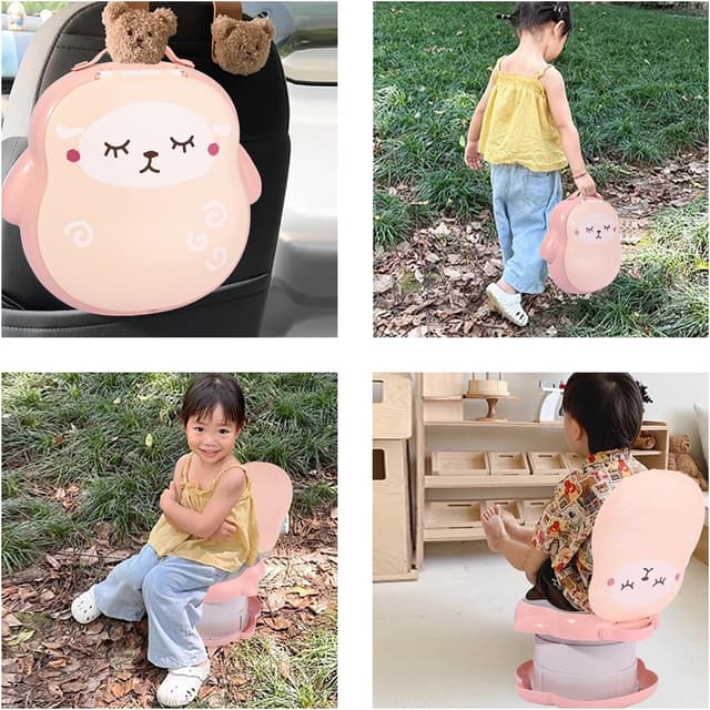 Thumbnail 6 de Bebamour Baby Potty Training Toilet Seat Portable Potty (Pink) with Potty Liners