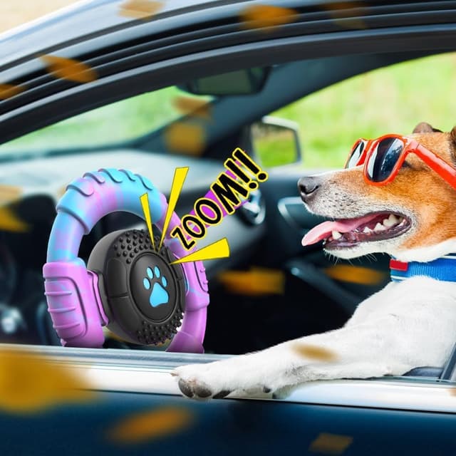 Detalle 1 de VRTOP Indestructible Dog Chew Toys with Squeaker for Medium to Large Dogs (Natural Rubber & Nylon)