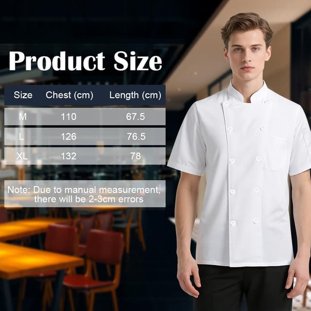 Detalle 1 de DiULi Chef Jacket short sleeve chefwear